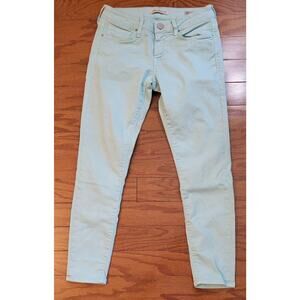 Mavi Skinny Mid Rise Jeans In Light Teal Alexa Ankle Jeans W28 / L27